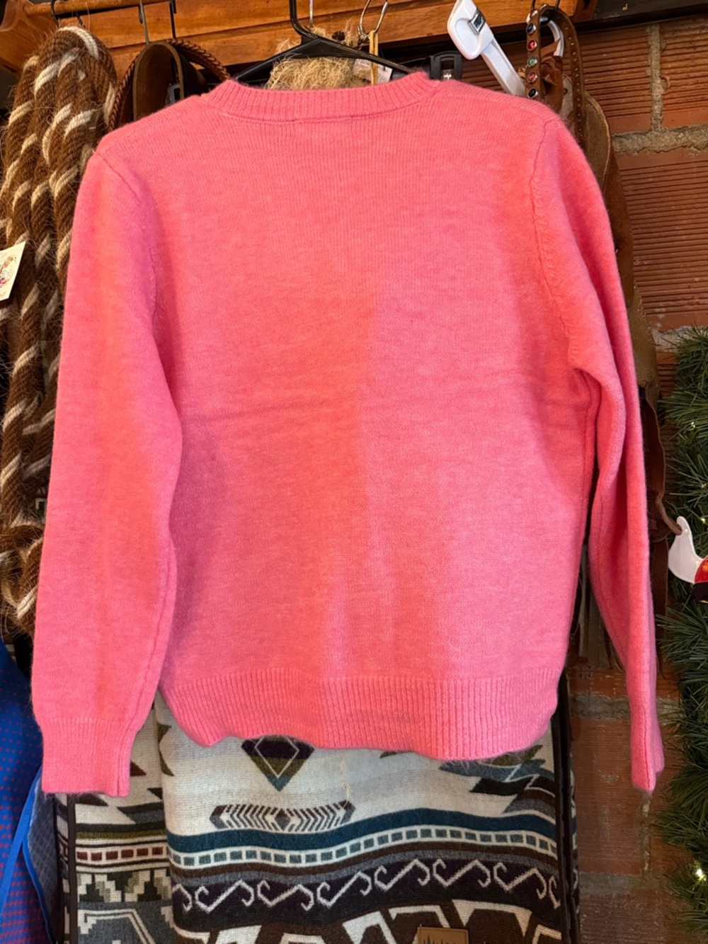 S. Christensen Pink Embroidered Dog-Motif Button Cardigan - Picture 5 of 5